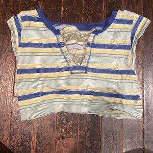 Striped Blue and Yellow crop top